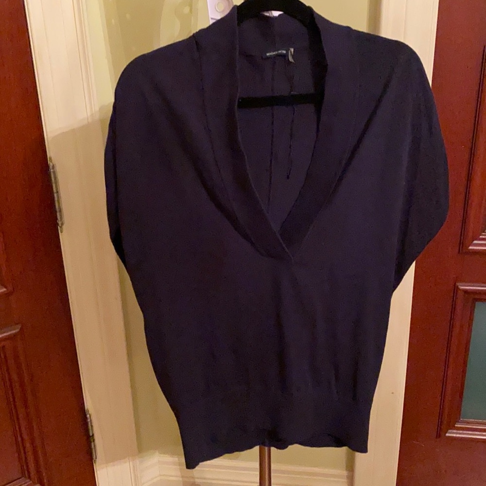 Navy short sleeve sweater
